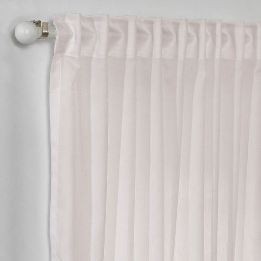 Semi Sheer Silk Crepe Curtain Single Panel - Pink