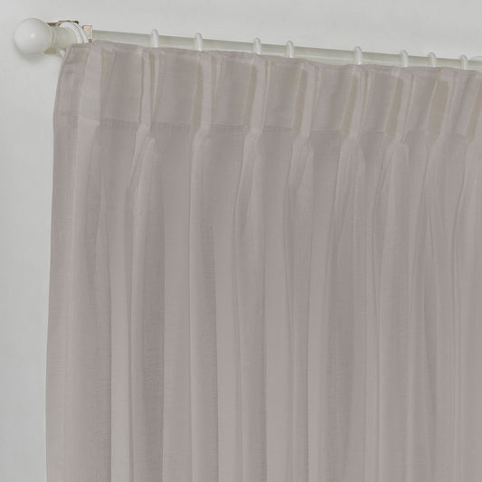 Semi Sheer Linen Pinch Pleated Curtain Single Panel - Brown