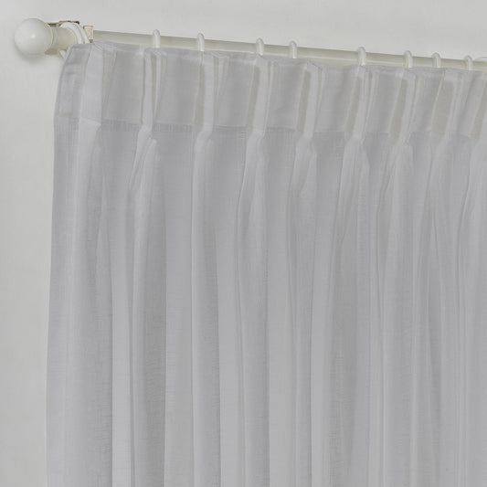 Semi Sheer Linen Pinch Pleated Curtain Single Panel - Light Grey