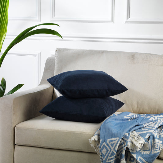 Decorative Cushion Covers Set of 2 Hidden Zipper - Royal Blue