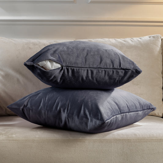 Matte Velvet Cushion Covers Set of 2 Hidden Zipper - Independence