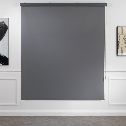 Metallic Cord loop Roller Blind Blackout & Room Darkening Window Shades - Grey