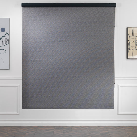 Marble Textured Room Darkening & Blackout Metallic Cord loop Roller Blind - Grey