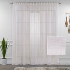 Sheer 100% Linen Curtain Single Panel - Ecru