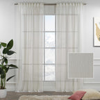Lilijan Home sheer curtains, linen look curtains, sheer linen curtains, faux linen curtains, 100% polyester curtains, light filtering curtains, farmhouse curtains, modern sheer drapes, living room curtains, bedroom curtains, window treatments, airy curtains, elegant sheer panels, privacy sheer curtains, custom curtains, rod pocket curtains, back tab curtains, pinch pleat curtains, grommet curtains, curtain panels, home decor curtains, decorative window curtains
