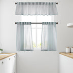 Sheer linen kitchen valances, sheer linen look kitchen valances, linen look kitchen valance, 100% polyester sheer valance, kitchen window valance, light filtering kitchen curtains, decorative kitchen curtains, farmhouse kitchen valance, modern kitchen decor, window topper, kitchen window treatment, custom kitchen valance, café window curtain, rod pocket valance, elegant window valance, stylish kitchen window topper, home decor, window furnishings