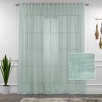 Sheer 100% Linen Curtain Single Panel - Mint