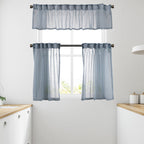 Sheer linen kitchen valances, sheer linen look kitchen valances, linen look kitchen valance, 100% polyester sheer valance, kitchen window valance, light filtering kitchen curtains, decorative kitchen curtains, farmhouse kitchen valance, modern kitchen decor, window topper, kitchen window treatment, custom kitchen valance, café window curtain, rod pocket valance, elegant window valance, stylish kitchen window topper, home decor, window furnishings