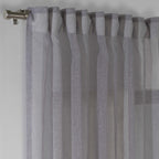 Sheer Linen Curtain Single Panel - Grey