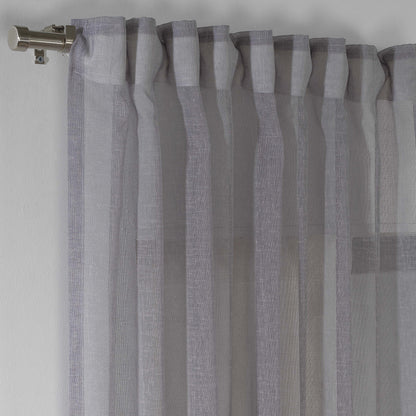 Sheer Linen Curtain Single Panel - Grey