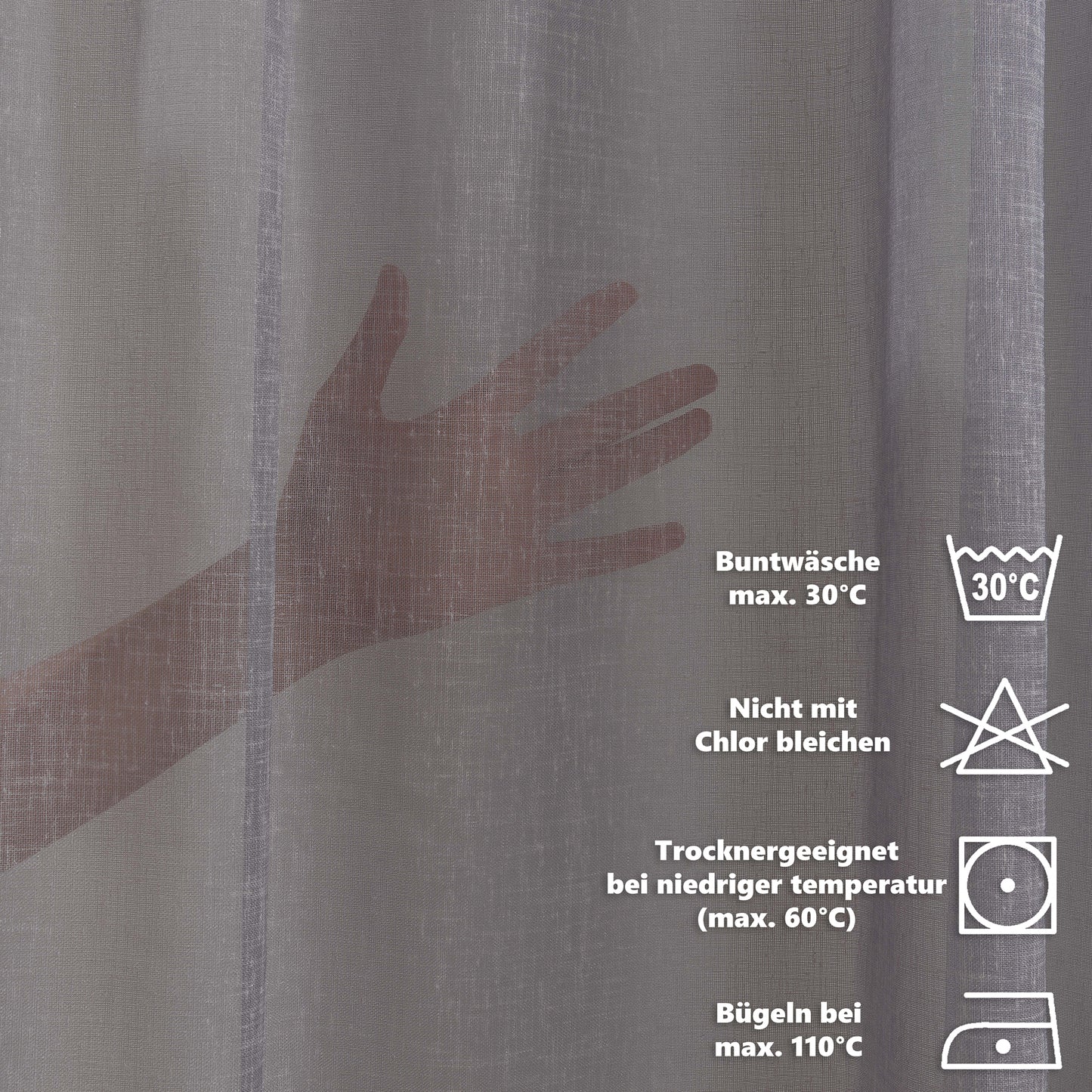 Sheer Linen Kitchen Valances Set of 3 - Grey