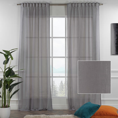 Lilijan Home sheer curtains, linen look curtains, sheer linen curtains, faux linen curtains, 100% polyester curtains, light filtering curtains, farmhouse curtains, modern sheer drapes, living room curtains, bedroom curtains, window treatments, airy curtains, elegant sheer panels, privacy sheer curtains, custom curtains, rod pocket curtains, back tab curtains, pinch pleat curtains, grommet curtains, curtain panels, home decor curtains, decorative window curtains

