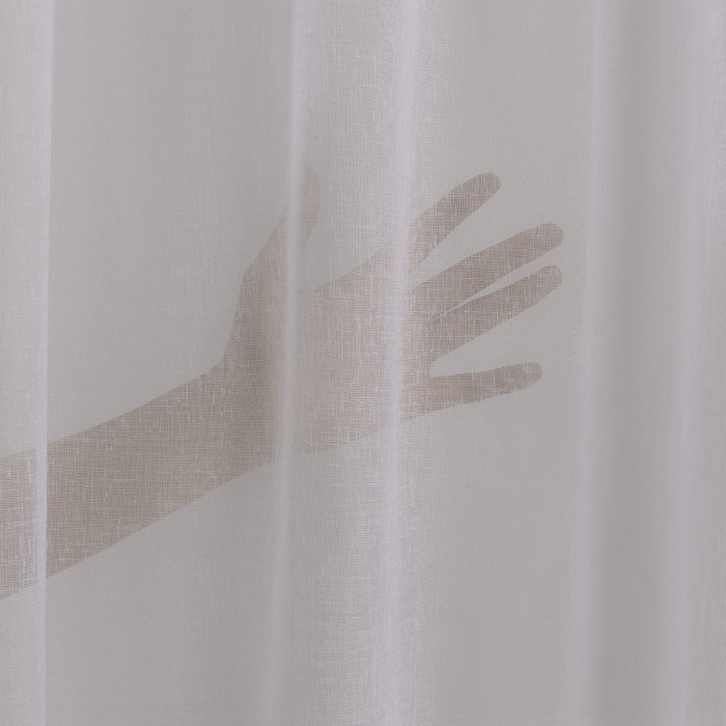 Sheer 100% Linen Curtain Single Panel - Beige