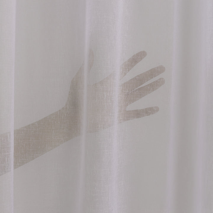 Sheer 100% Linen Curtain Single Panel - Beige