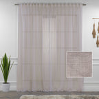 Sheer 100% Linen Curtain Single Panel - Dark Beige