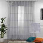 Sheer 100% Linen Curtain Single Panel - Silver