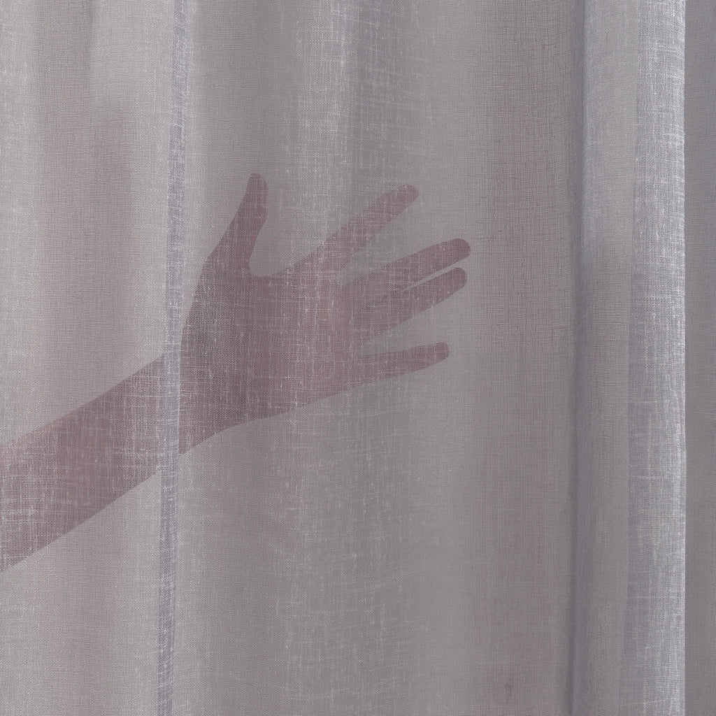 Sheer 100% Linen Curtain Single Panel - Silver