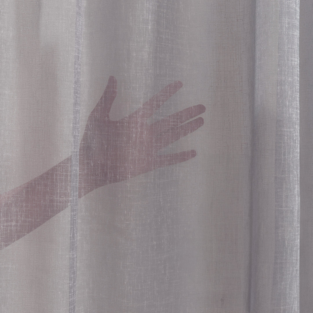 Sheer 100% Linen Curtain Single Panel - Silver