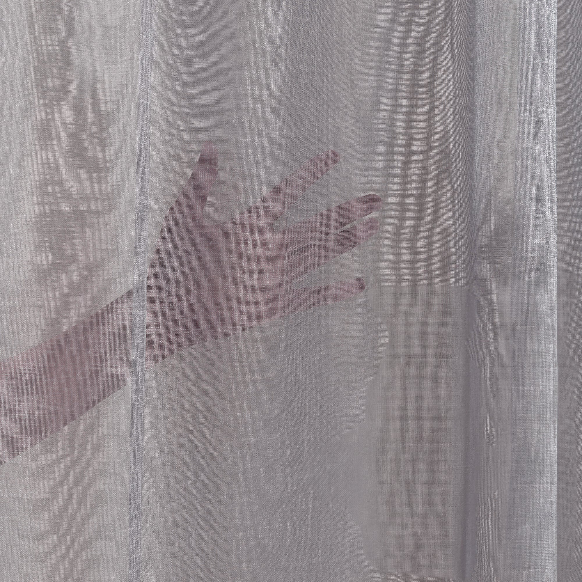Sheer 100% Linen Curtain Single Panel - Silver