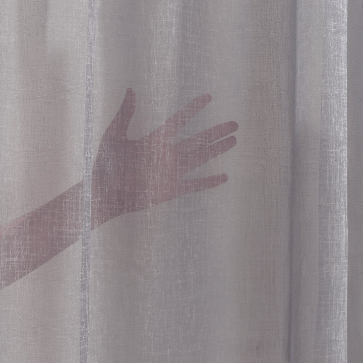Sheer 100% Linen Curtain Single Panel - Silver