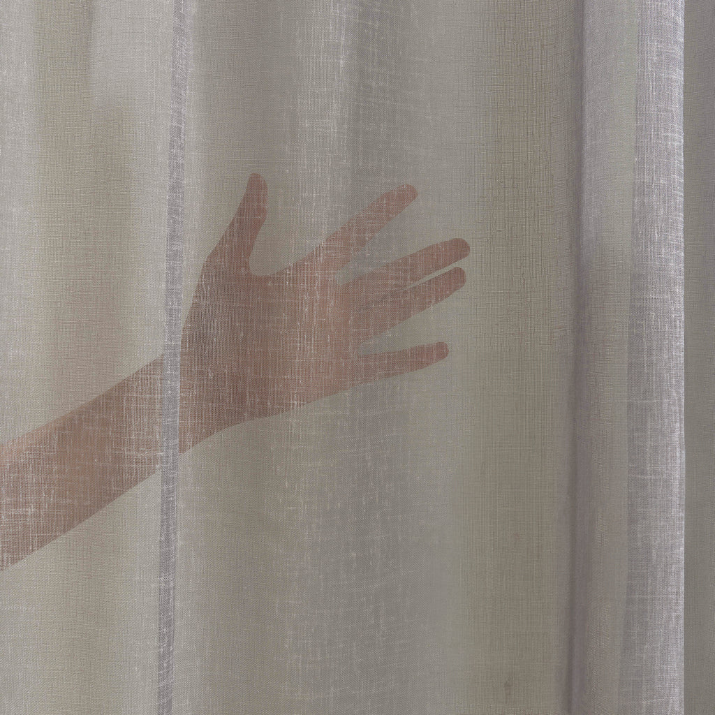 Sheer 100% Linen Curtain Single Panel - Grey