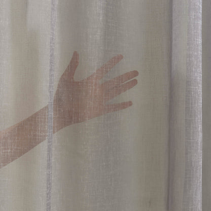Sheer 100% Linen Curtain Single Panel - Grey