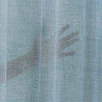 Sheer 100% Linen Curtain Single Panel - Ice Blue