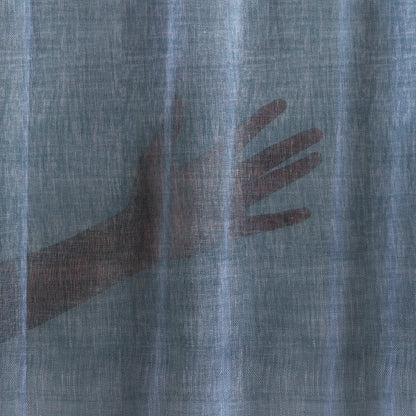 Sheer 100% Linen Curtain Single Panel - Dark Blue