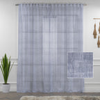 Sheer 100% Linen Curtain Single Panel - Blue