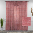 Sheer 100% Linen Curtain Single Panel - Red