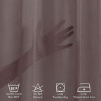 Sheer 100% Linen Curtain Single Panel - Brown
