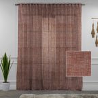 Sheer 100% Linen Curtain Single Panel - Brick
