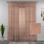 Sheer 100% Linen Curtain Single Panel - Orange