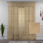 Sheer 100% Linen Curtain Single Panel - Golden Rice