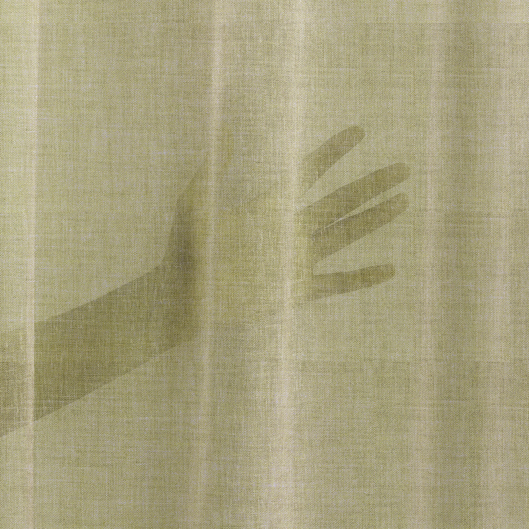 Sheer 100% Linen Curtain Single Panel - Lime