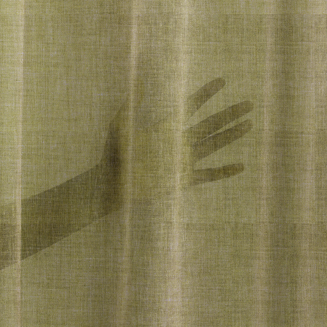 Sheer 100% Linen Curtain Single Panel - Lemon Ginger