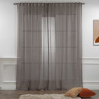 Sheer 100% Linen Curtain Single Panel - Granite