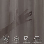 Sheer 100% Linen Curtain Single Panel - Granite