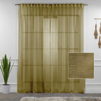 Sheer 100% Linen Curtain Single Panel - Lemon Ginger