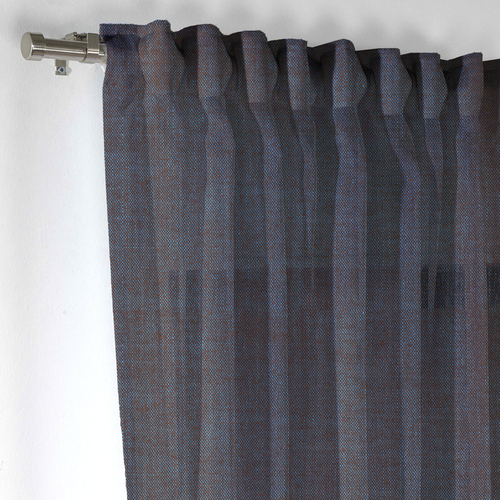 Sheer 100% Linen Curtain Single Panel - Denim