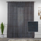 Sheer 100% Linen Curtain Single Panel - Denim