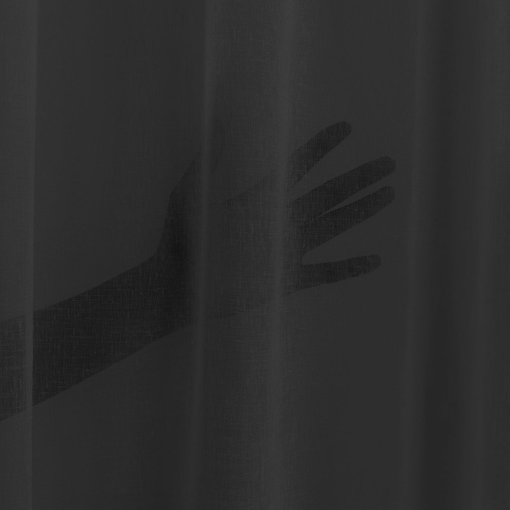 Sheer 100% Linen Curtain Single Panel - Black