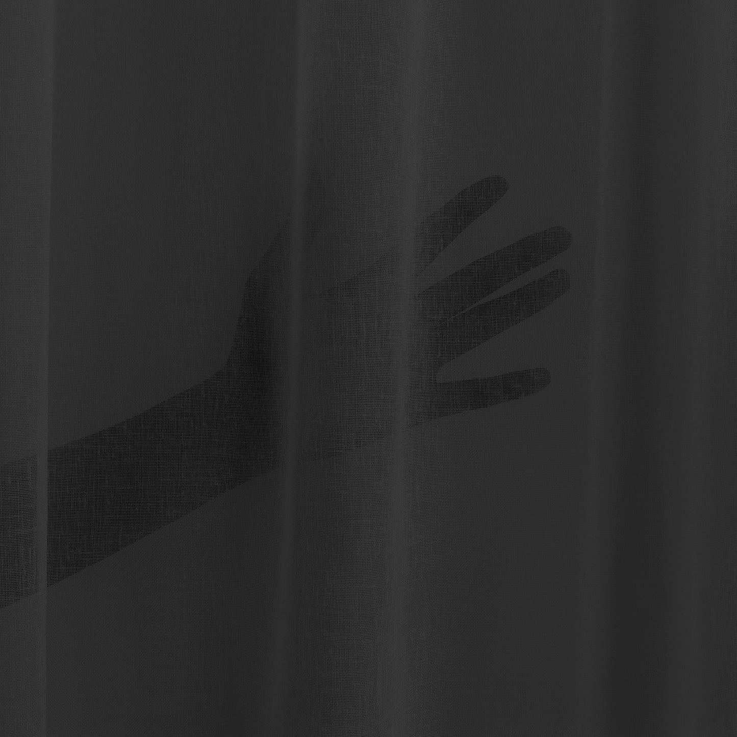 Sheer 100% Linen Curtain Single Panel - Black