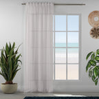 Sheer 100% Linen Curtain Single Panel - Beige