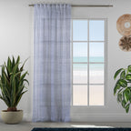 Sheer 100% Linen Curtain Single Panel - Blue