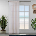 Sheer 100% Linen Curtain Single Panel - Cream
