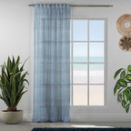 Sheer 100% Linen Curtain Single Panel - Dark Blue