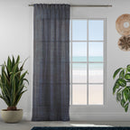 Sheer 100% Linen Curtain Single Panel - Denim