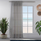 Sheer 100% Linen Curtain Single Panel - Grey