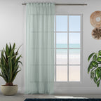 Sheer 100% Linen Curtain Single Panel - Mint